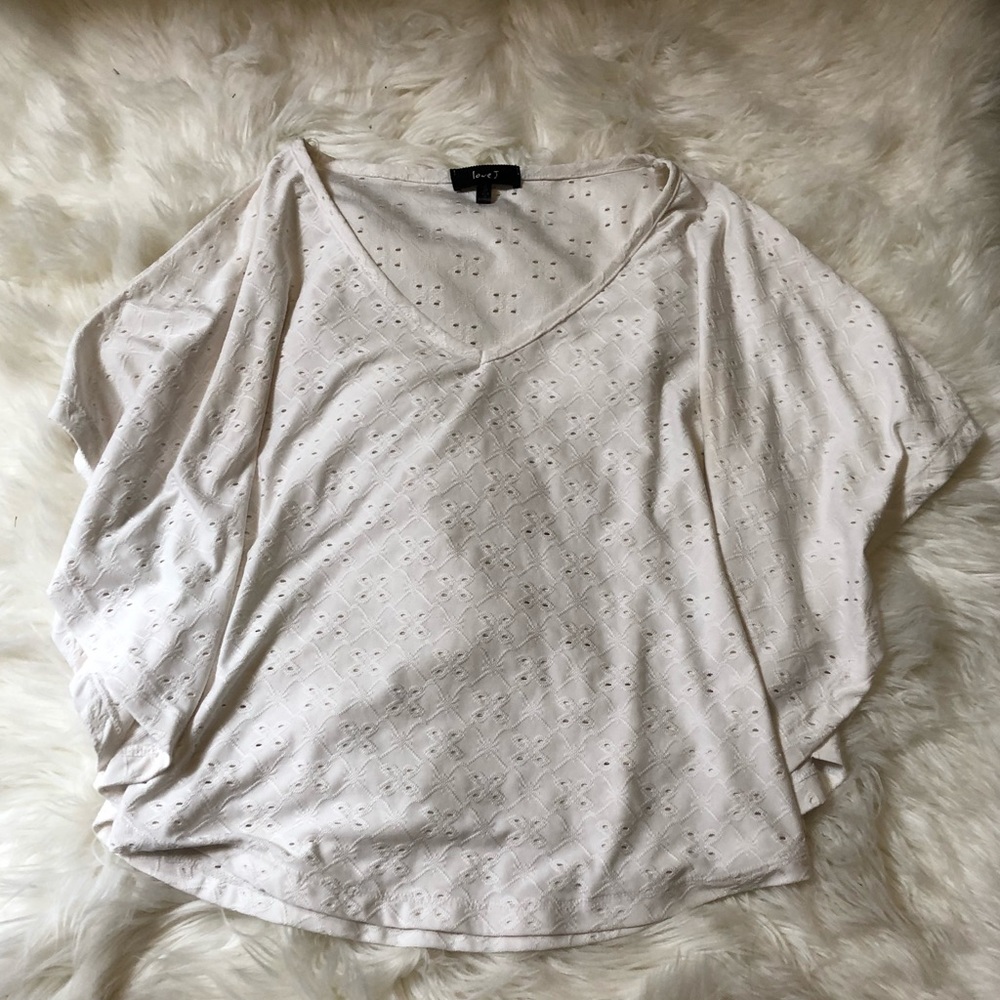 Size S Flowy patterned stitch top w/ loose sleeves